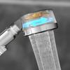 Cap de duș transparent Aquadon EcoTornado cu turbină vizibilă și jet puternic de apă.