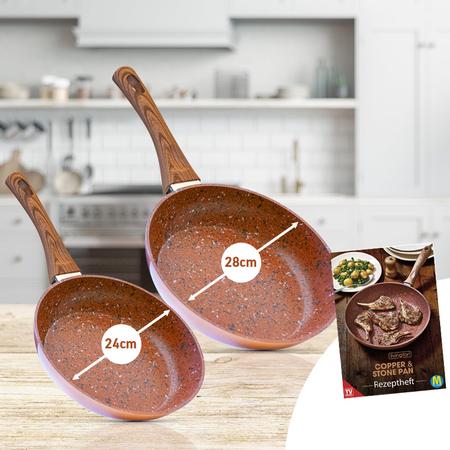 Livington Copper & Stone Pan 24cm + 28 cm